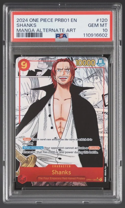 Shanks PRB01-120 Manga Alternate Art, PSA 10